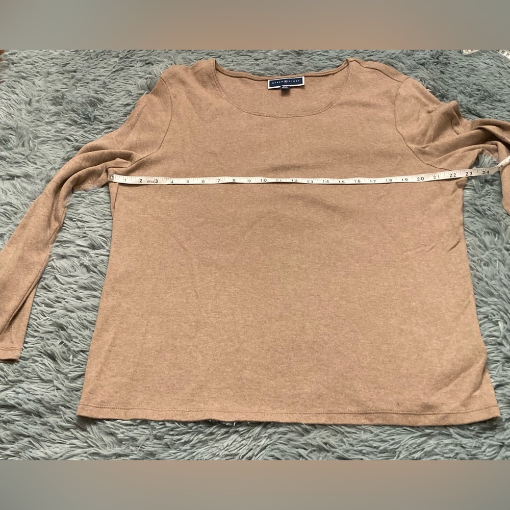 Karen Scott Women's Camel Long Sleeve Top